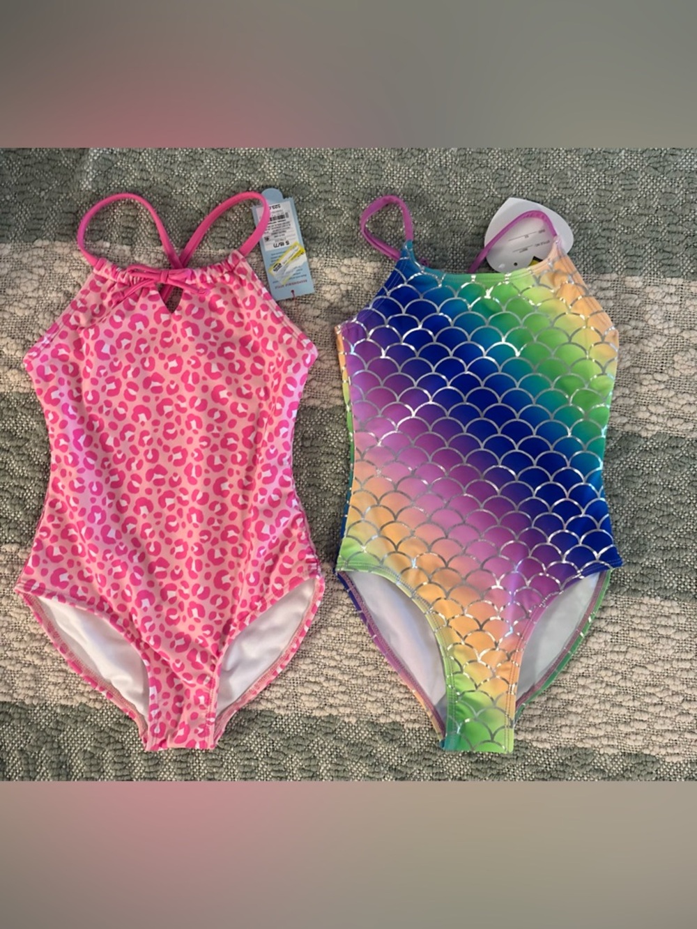 Cat & Jack Hot Pink Leopard Print Girls One-Piece Swimsuit